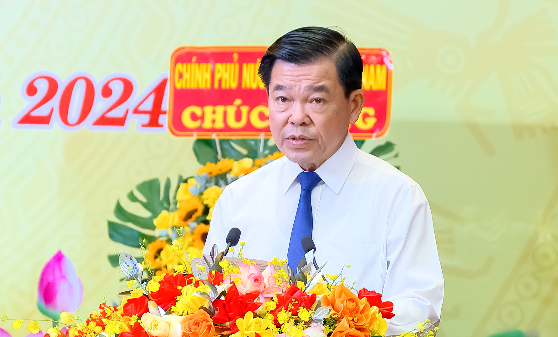 Bí thư Tỉnh ủy Nguyễn Hồng Lĩnh phát biểu chỉ đạo tại buổi lễ. Ảnh: K.Lộc